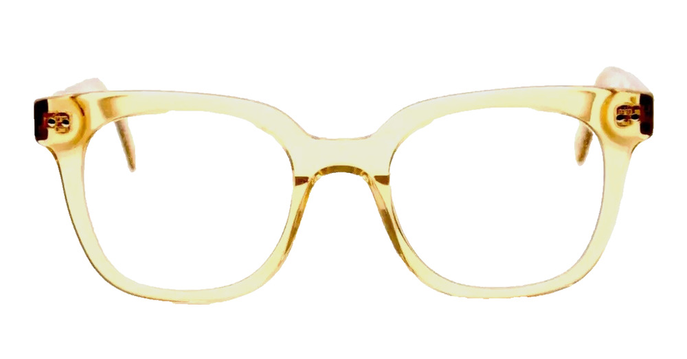 MUSE X HILARY DUFF CLARA SQUARE EYEGLASS FRAMES CLEAR TAN 48-20-145